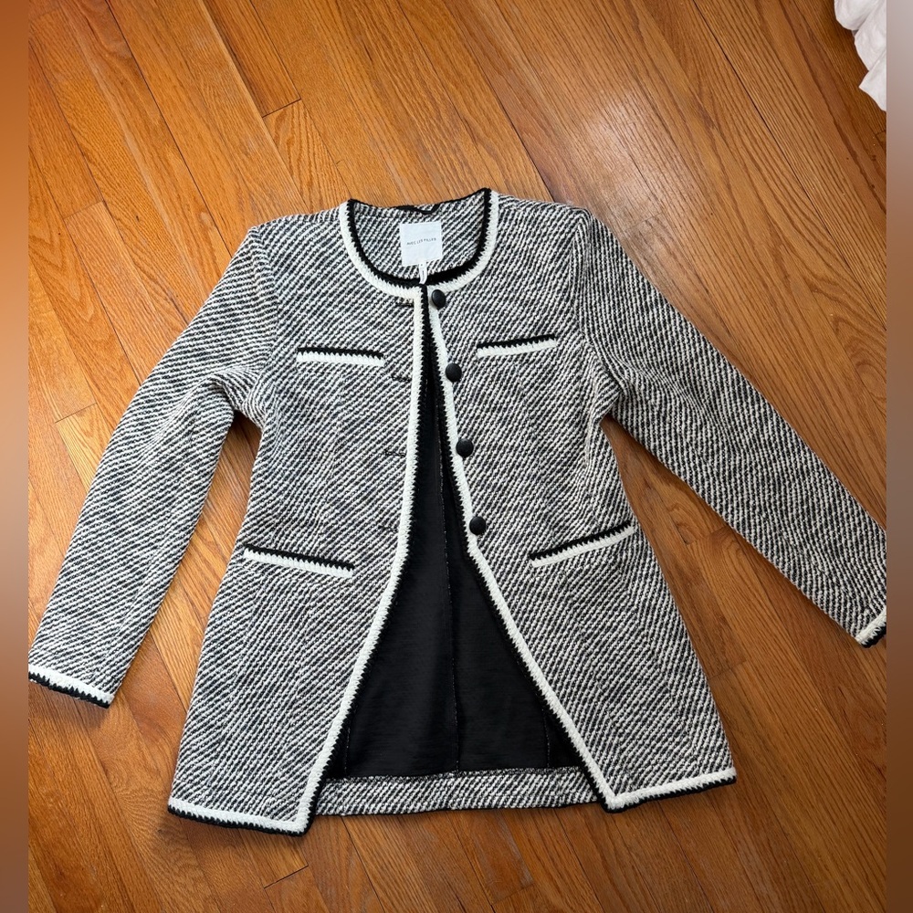 Avec Les Filles Black & White Tweed Jacket Blazer - Picture 4 of 11